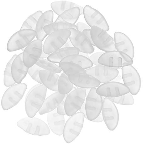 Tenlacum Nasenpads Silikon Push-In Brillen Nasenpads Brillenreparaturset (25 Paar) (transparent)