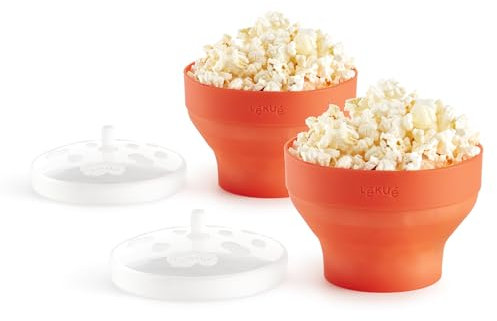 Lékué, Set Mni Pop Corn para Preparar Palomitas en microondas, Silicona, 2 unidades