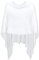 Mississhop 221 Poncho aus Mischgewebe für Damen Cape Überwurf One Size Creme-weiß