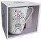KIUB Tasse Paris Eiffelturm – Motiv Eiffelturm in Blumen auf rosa Hintergrund – Material: feines Porzellan – Fassungsvermögen 370 ml