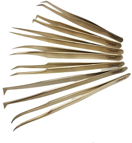 Pinzette per extension ciglia di alta qualità del marchio francese Une Pause Poudrée (G03)