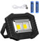 Lyneun LED Baustrahler 30W, Arbeitsleuchte Strahler Akku mit 2 * 18650mAh, IP65 Wasserdicht Campinglampe mit USB Wiederaufladbares für Camping, Fischen, Werkstatt, Baustelle(Schwarz) 1Pack