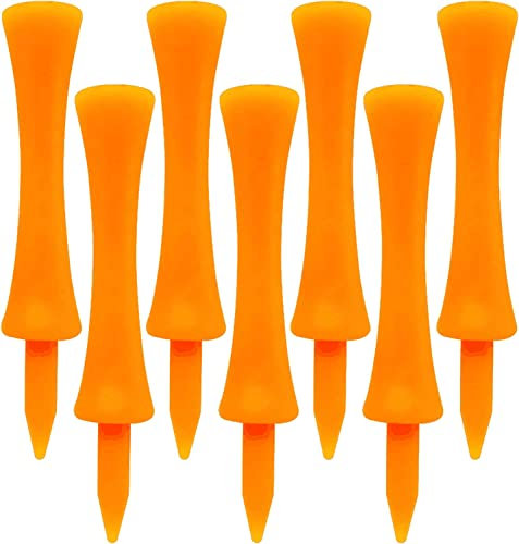 LOVMEAD Golf Tees Kunststoff Driver 32 39 45 51 58 70 mm Set Wert 50 Stück, Golftee Lang Plastik Rot Blau Gelb Weiß Rosa Orange Bunt Castle Tee 1-1/2 1-3/4 2 2-1/4 2-3/4(Orange)