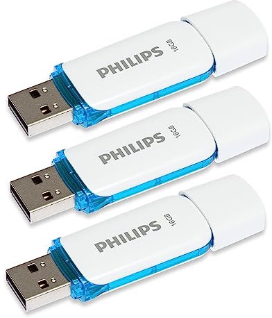 Philips Snow Edition 2.0 - Unità flash USB da 3 x 16 GB per PC, laptop, computer dati storage, velocità di lettura fino a 21 MB/s