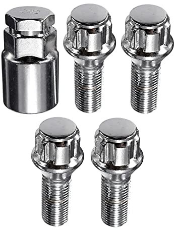 ZIHAN FeiL Store 5pcs/set M14 X 1.5 Alloy Wheel Lock Bolts Locking Security Lug Nuts Fit For VW TRANSPORTER T4 T5