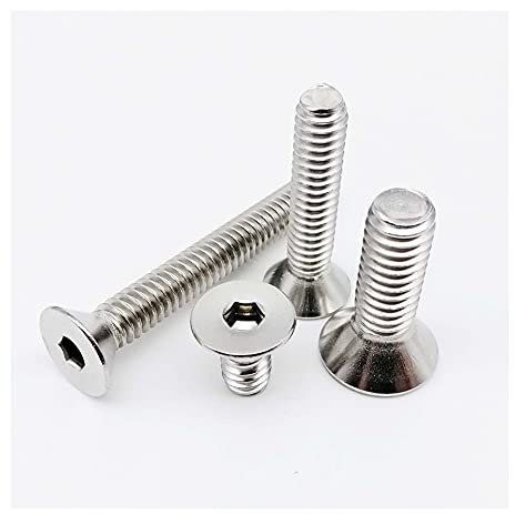 ZZTWER 10/50pcs. UNC US 2# -56 4# -40 6# -32 8# -32 10# -24 304 A2 Edelstahl-Sechskant-Sechskant-Buchse Flacher Senkkopfschraube Bolzen Schrauben (Length : 1-1/4, Größe : 50pcs 6-32)