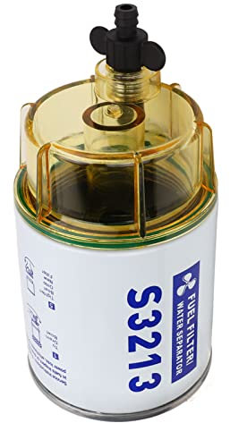 Boot Kraftstofffilter, Marine Außenborder Kraftstofffilter Wasser- und Ölabscheider Metall-Kunststoff Außenborder Kraftstofffilter S3213 18‑7928 für Boot, Marine Kraftstoff-Filter