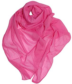 KIKKA MIA - Sciarpa Da Donna Made In Italy - Foulard Elegante Accessorio Sciarpa Di Alta Qualità Prodotta In Italia Seta 20% Cotone 80% - TINTA UNITA (Fuxia)