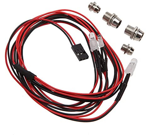 KEEDA RC Lichter Kit LED Scheinwerfer Rückleuchten RC Zubehör für 1/10 1/8 RC Modell Auto LKW Beleuchtung (4 LED)