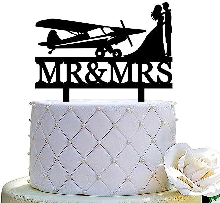 Airplane Wedding Cake Topper Pilot Wedding Cake Topper Travel Themed Wedding Cake Topper Flying Around The World With You