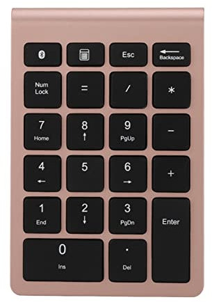 Teclado Numérico para Computadora Portátil Teclado Numérico Inalámbrico para Air con Adaptador Tipo C Abs Bt304 22 Teclas Teclado Numérico Mini Teclado Inalámbrico (Oro