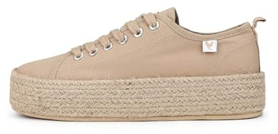 WALK IN PITAS | Tina | Alpargata de Mujer | Mocasines de Mujer | Zapatillas de Verano | Zapatos de Mujer Casuales y Cómodos | Zapatos de PITAS para Mujer | Beige 37