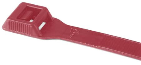 HellermannTyton Bridas de Cabeza Plana 400x9 mm,38.0-116mm, Poliamida 6.6 (PA66), Color Rojo, Bolsa de 100 piezas