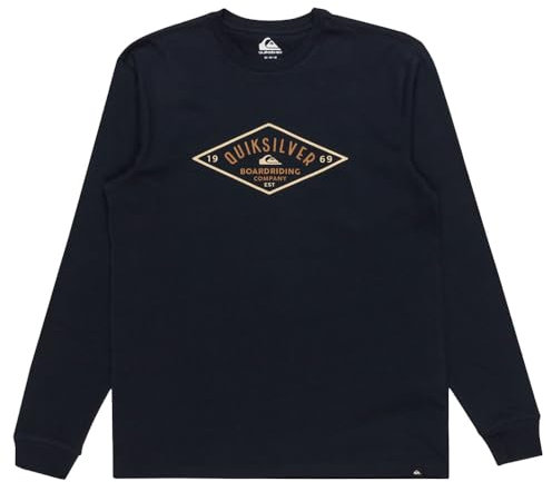 Quiksilver Men's Diamond Logo Long Sleeve T Shirt Top Navy Blazer