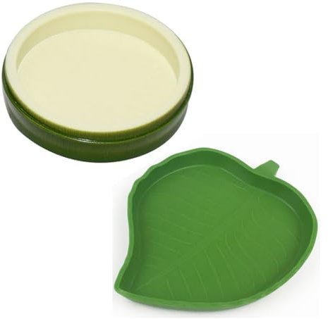 MWUMRCM Ciotola Per Rettili, 2 Pezzi Accessori Per Tartarughe, Ciotola Per Rettili Foglie, Ciotola Per Bere Casa Delle, Ciotola Per Acqua Per Rettili Accessori Per Tartarughe, Lucertole, Criceti