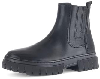 Gabor Damen Chelsea Boots, Frauen Stiefeletten,Moderate Mehrweite (G),Schlupfstiefel,Winterstiefeletten,warm,schwarz (Flausch),37 EU / 4 UK