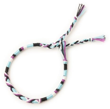 Bracelet brésilien | Bracelet à vœux d’amitié en coton tressé | Artisanal, protection, porte-bonheur, cordon, ajustable, bohème, yoga, plage, festival, gratitude, voyage, spiritualité (BV32)