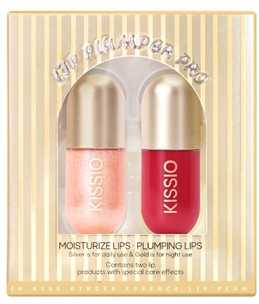 KISSIO Lippenpflegestift-Set, 11 ml, aufpolsternd, feuchtigkeitsspendend und schimmernd, aufpolsternder Lipgloss, schöne Lippen, 01#Lemonade und 05#Dogwood