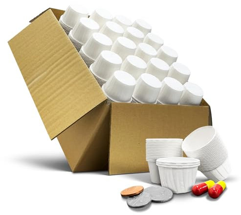 RE-GEN 1000pc Wax Paper Multi-Purpose Cups 14ml 1/2 Oz | Fluid Resistant Waxed Lined Pots | Ideal for Medication Distribution & Application, Home, Kitchen, Arts & Crafts, DIY, Portion Testing Pots