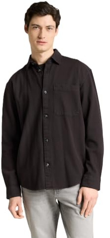 Tom Tailor Denim Herren 1045179 Relaxed Fit Gament Dye Overshirt Hemd (1er Pack)