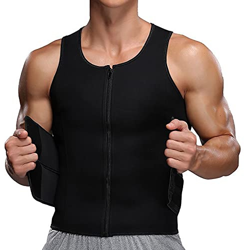 XUEBIN Uomo Neoprene Sauna Cerniera Vita Trainer Canotta Canotta Trimmer Body Shaper Tuta da sauna
