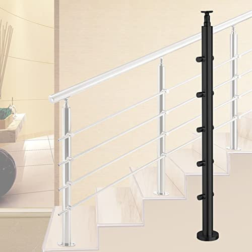 DLAZUM Terrassen-Dachbodentreppen-Geländer-Seilgeländerspindeln, rund, langlebige Edelstahl-Terrassenbaluster mit flexiblem Verbindungsstück, Hausvillen, Hotel-Loft-Verandastufen-Geländerpfosten (S