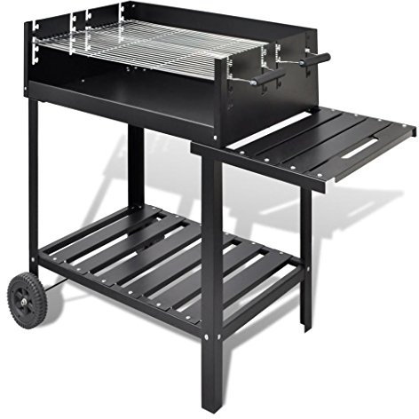 ZEYUAN BBQ Grill Säulengrill Standgrill Kohlegrill Barbeque mit 2 Rädern, Kohlegrill, BBQ Grill, Griller, Smoker Grill, Grillwagen, Holzgrill, Grills & Smoker, Barbecue,
