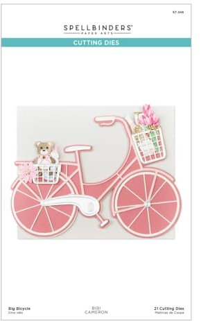 Spellbinders Bibi Cameron S7-246 Stanzschablonen mit großen Fahrrädern aus der Katzen- und Mops-Kollektion von Bibi Cameron