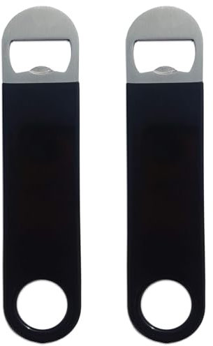 2 Pack Bartender Bottle Openers, Bar Blade, Beer Openers, by Professional Grade,Rubber Coated, Stainless Steel