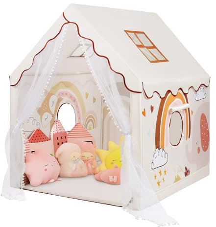 decalsweet Kinderzelt Indoor Spielhaus für Jungen Mädchen, Kinderspielhaus Große mit Fenstern & Tragetasche, Spielzelt Kinder Indoor und Outdoor für Kinderzimmer Spielzimmer Garten, Böhmische Tiere