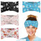 Plifal 4pcs Nurse Headbands for Women with Buttons Non Slip - Cute Dental Doctor Nursing Sweat Wicking Head Bands, Elastic Wide Turban Soft Hair Bands Accessories for Medical Healthcare Work