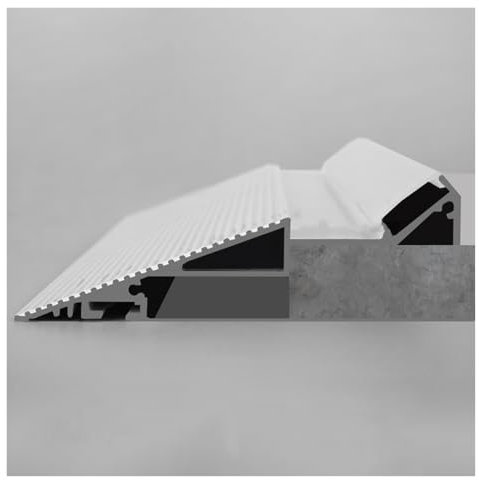 HAIXHX LED-Aluminium-Sockelleiste 1 m lange Aluminium-Kanal-Sockelleiste für Verbergen von LED-Lichtleisten, LED-Lichtleisten-Diffusor mit Abdeckung, Kanalprofil-Sockelleiste für Küche und Heimkino