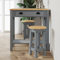Buzaza Barhocker 2 STK. Barhocker Outdoor Bistrotisch Hocker Barhocker Set Grau Massivholz Kiefer