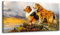 MHARTK66 Zwei Collies Über Einem See Leinwand Bilder, 50x100 cm Groß Wandbilder Wohnzimmer Hund Bild Aesthetic, Modern Tier Wanddeko Kunstdruck Schlafzimmer Badezimmer Büro Esszimmer Küche