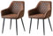 JYMTOM Esszimmerstühle 2er Set Küchenstühle Polsterstühle modernes Design Stühle mit Armlehne, Sitzfläche aus Kunstleder, Gestell aus Metall, für Wohnzimmer, Schlafzimmer und Küche(2,Braun)