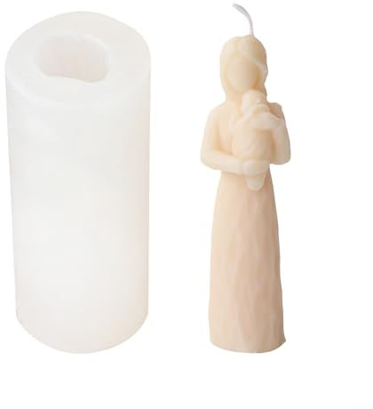 Candela in silicone 3D con disegno di mano madre per artigianato creativo (A)
