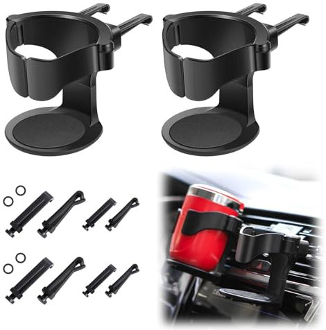CATELL 2 Stück Auto Getränkehalter, Getränkehalter Auto Universell Auto Becherhalter mit Auto Belüftungs Clips Becherhalter Auto Flaschenhalter für Auto für Getränke Kaffeebecher Aschenbecher