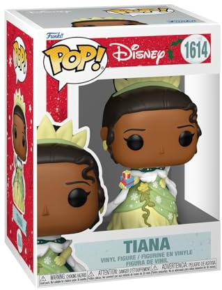 Funko POP! Disney: Princess Holiday - Tiana | Official Cartoon/Animation Merch - Collectable Vinyl Figurine for Shelf Display - Birthday Gift Idea for Fans and Collectors