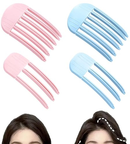 4 PCS Pinzas Para Raíces Voluminizadoras, Rizadores Naturales Esponjosos, Clips de Volumen Instantáneos, High top Artifact Root Root Clip Fluffy Para un Aspecto Voluminoso Natural (Rosa+Azul)