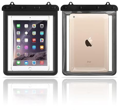 Waterproof Case Water Proof Dry Bag Pouch for iPad 10.2/ iPad Air 10.5 9.7/ iPad 9.7/ iPad 10.9/ iPad Pro 11/ iPad Air 11/ Compatible with Samsung Galaxy Tab S6 Lite/ A7 10.4/ A8 10.5/ S6 5G (Black)