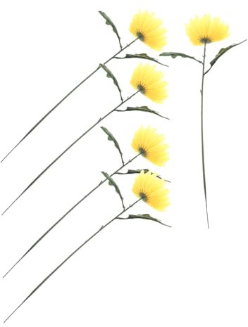 Abaodam 5stücke Pack Künstliche Chrysanthemen Gelbe Kunstblumen Für Friedhofsdekoration Realistische Blumenimitationen Haltbare Blumenaccessoires Für Trauerfeiern
