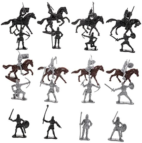 GARVALON 1 Set Kavalleriepferd Modell Soldat Actionfiguren Spielzeug Mittelalterliche Ritterfiguren Kleine Plastikritterfigur Ritter Spielzeugsoldaten Spielzeugritterfigur Soldatenfigur