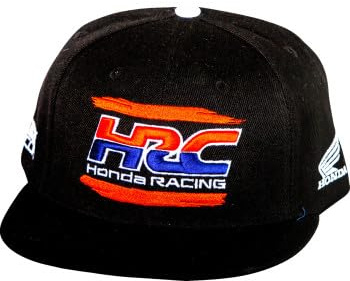 D'cor Visuals Casquette Snapback – Compatible avec les fans de Honda HRC – Casquette noire à bord plat – Taille unique pour les motocyclistes MX et tout-terrain
