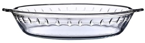 Amosfun Plat de Cuisson 30 Cm en Verre Transparent Plat Rond Blanc Solide et Sain Résistant à Haute Température pour Four Micro-Ondes et Service Cuisine