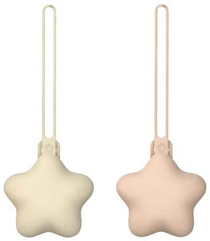 GXGM 2 Pezzi Porta Ciuccio, Portaciuccio in Silicone, Porta Succhietto, Portaciuccio da Viaggio, Neonato Accessori Utili, Custodia Ciuccio per Bambini, Pratica Scatola (Beige/Color Carne)