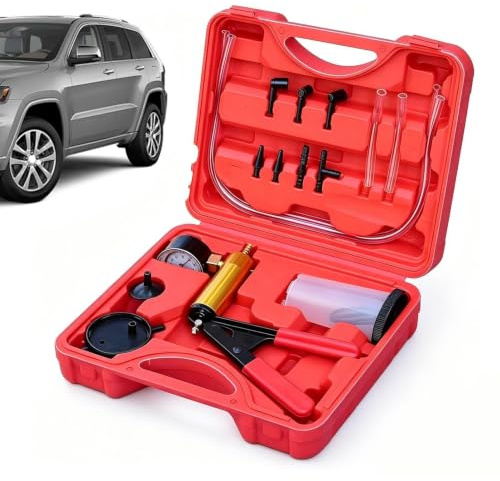 Generisch Hand Vacuum Pump | Brake Bleeder Kit, Extractor Tester Set | Portable Suction Gauge for Fluid Transfer | Cast-Iron Cylinder with Grip Handle | Perfect Garage Workshop Oil Change Maintenance