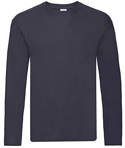 Fruit of the Loom Mens Original Long Sleeve T-Shirt (L) (Deep Navy)