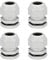 sourcing map 4Pcs M25 Cable Gland Waterproof Connector Plastic Wire Glands Joints White for 9mm-15mm Dia Wires