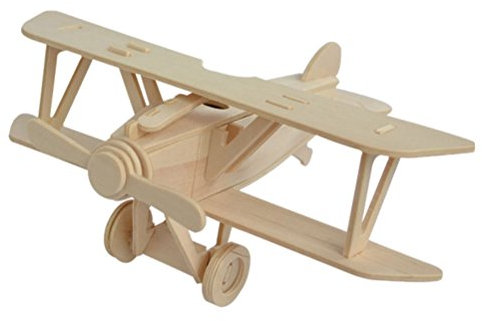 YeahiBaby Maquette d'avion en Bois Plane À La Main Assembler Peinture Modèle Jouets pour Enfants (Couleur du Bois)