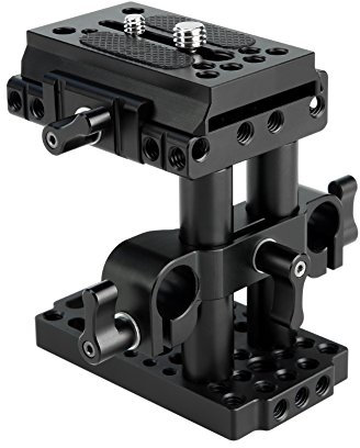 NICEYRIG Quick Release Base Kit with QR Plate 15mm Rod Riser Clamp Short Rods for DSLR Camera